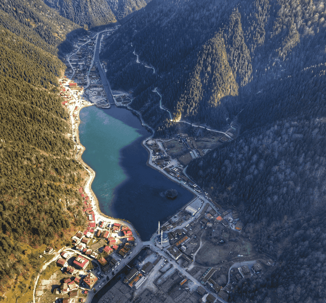 Panoramic view of Uzungöl - Turkey tourism